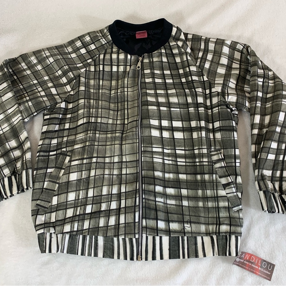 Handmade Plaid Jacket Black and White by Sandilou